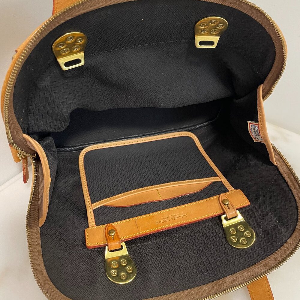 Dooney & Bourke Vintage CABRIOLET Dome Satchel/Crossbody Tan Canvas & Leather - Picture 8 of 16